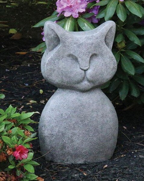 Contemporary Cat Garden Statue Massarelli Statuary Sculpted Artwork